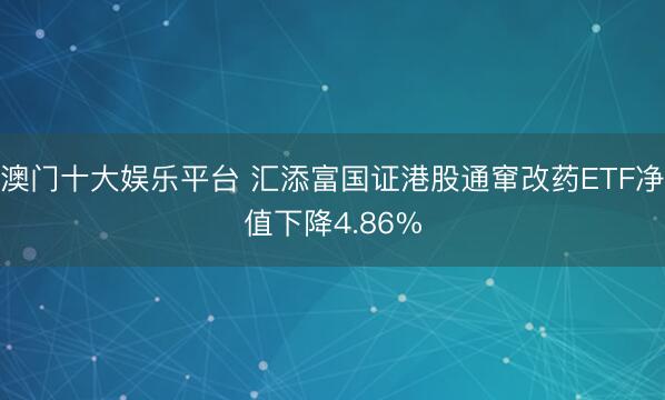 澳门十大娱乐平台 汇添富国证港股通窜改药ETF净值下降4.86%